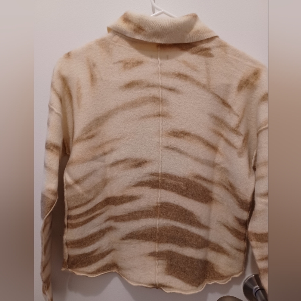 Pilcro by Anthropologie 100% Cashmere Striped Cardigan Sweater - Picture 3 of 6